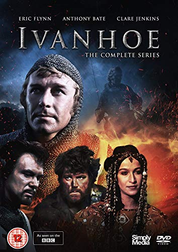 DVD cover for Ivanhoe The Complete Series featuring four characters in medieval attire.