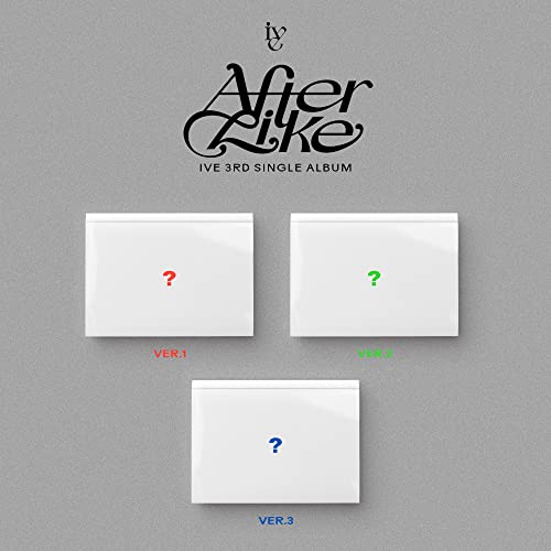 IVE “After Like” album cover with three question mark designs.