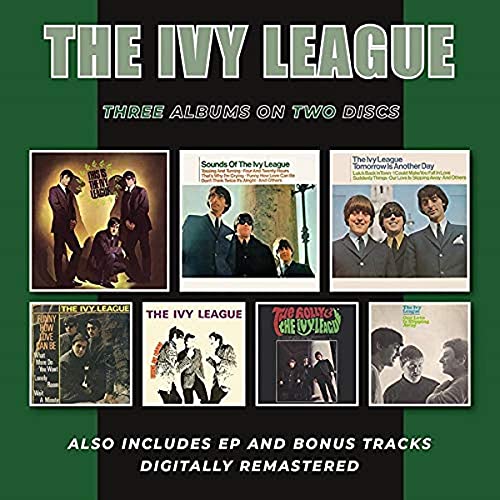 CD cover for "The Ivy League" featuring three album covers and band photos.