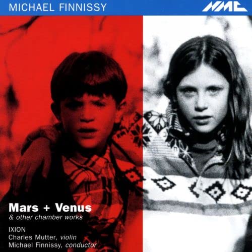 CD cover featuring a red-tinted boy and a girl in a patterned sweater.