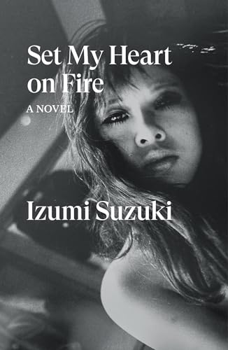 Book cover with a black and white portrait of a woman and white text.