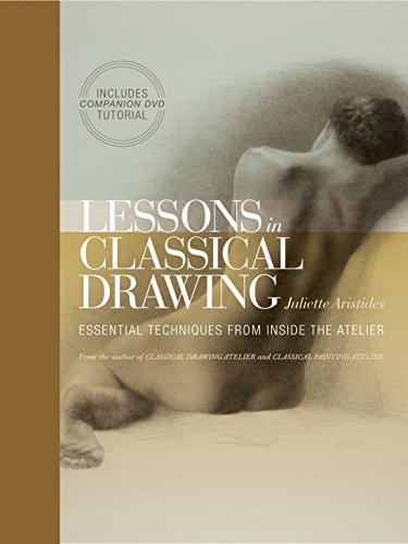 Book cover: "Lessons in Classical Drawing" with a charcoal figure study.