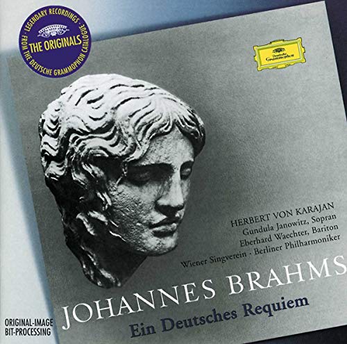 CD cover for Brahms’ “Ein Deutsches Requiem” featuring a sculpted bust.
