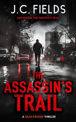 Book cover showing a man walking away on a rainy city street.