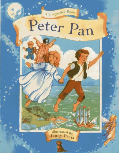 Cover of "Peter Pan" book with Wendy, Peter, and flying children.