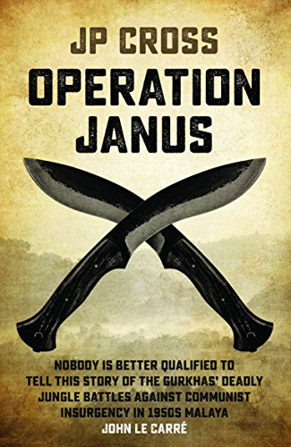 Book cover: "Operation Janus" with crossed Gurkha kukri knives.