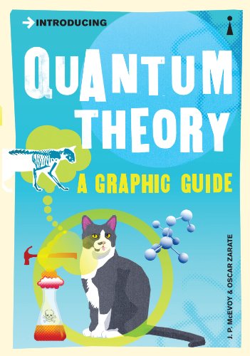 Book cover: “Quantum Theory” with cat, skeleton, and science imagery.