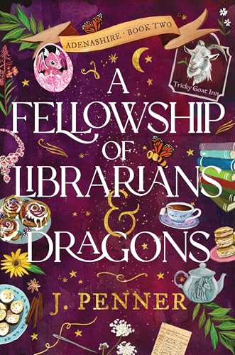 Book cover with title, dragon egg, goat, flowers, and tea setting.