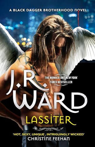 Book cover: muscular man with wings and tattoos, city background.