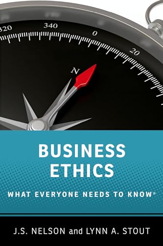 Book cover: "Business Ethics" with a compass image, authors Nelson and Stout.