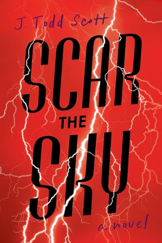Book cover: red background with white lightning and bold black title.