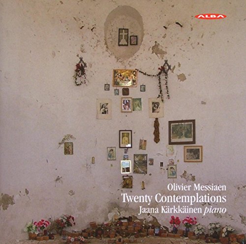 CD cover with a textured wall decorated with religious images.
