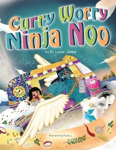 Book cover showing a winged van with a ninja and child against a sky.