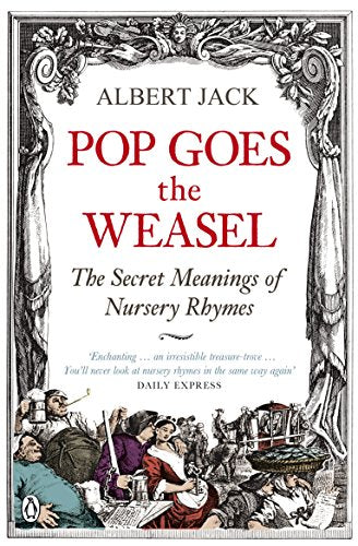 Book cover: "Pop Goes the Weasel" with ornate frame and historical scene.
