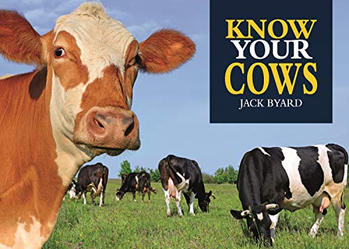 Book cover showing a close-up of a brown and white cow in a pasture.