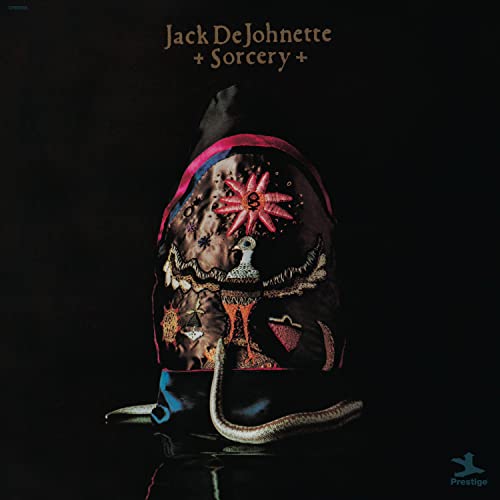 Jack DeJohnette’s “Sorcery” vinyl album cover with abstract, colorful artwork.