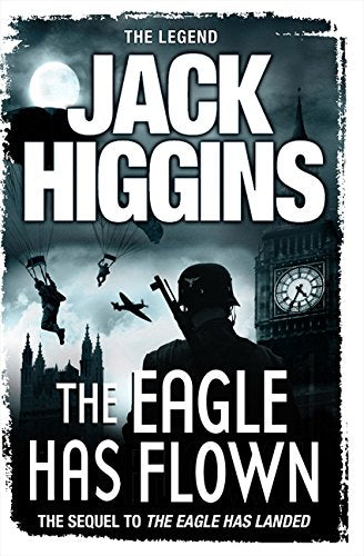Book cover: parachutists, airplane, Big Ben, and a soldier in silhouette.