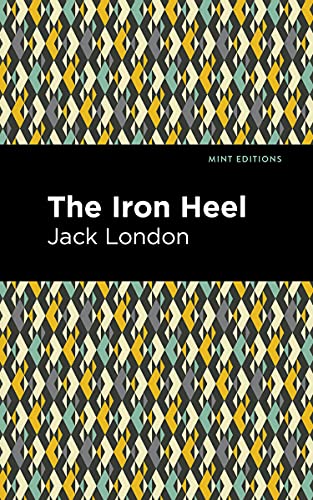 Book cover for "The Iron Heel" by Jack London, patterned design.