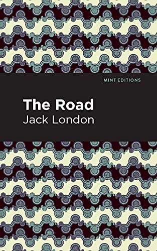 Book cover for The Road by Jack London with a repeating blue wave pattern.