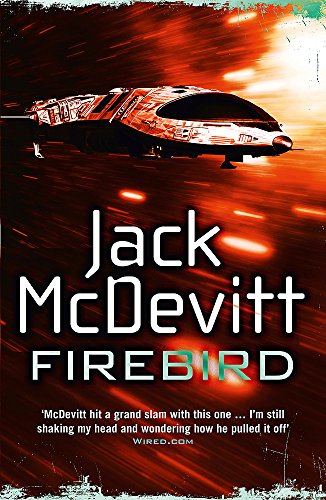 Book cover: spaceship flying over a fiery red and black background.