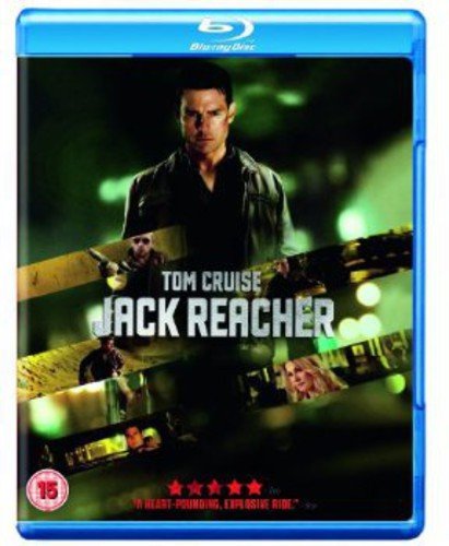 Blu-ray cover for "Jack Reacher" featuring Tom Cruise in a dark, urban setting.