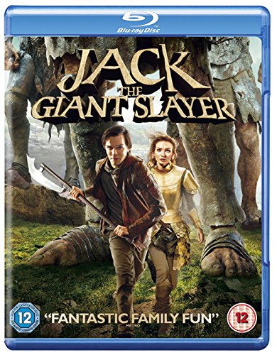 Jack the Giant Slayer Blu-ray cover featuring a man and woman before giant feet.