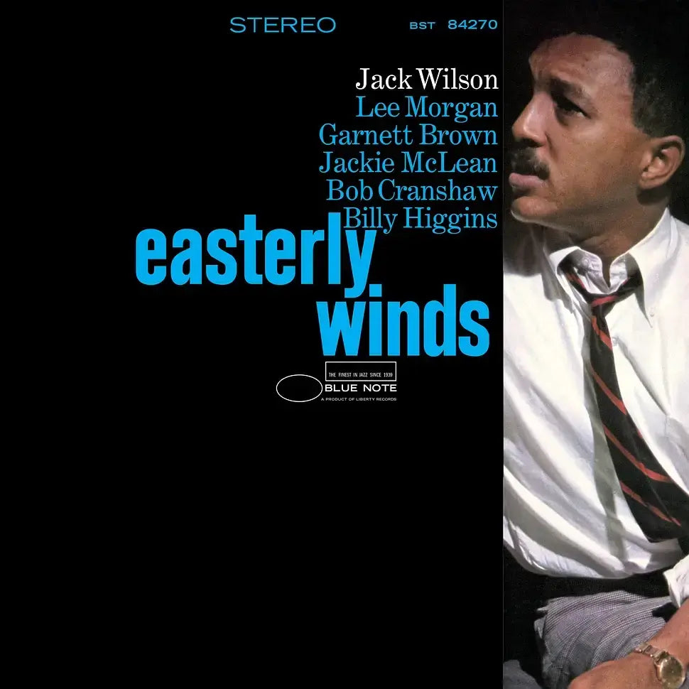 Black album cover for “Easterly Winds” by Jack Wilson, featuring a portrait.