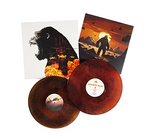 Kong: Skull Island vinyl record with cover art featuring Kong and helicopters.