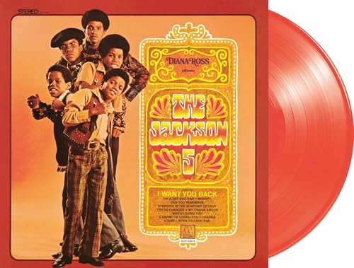 The Jackson 5 album cover and red vinyl record shown at angle.