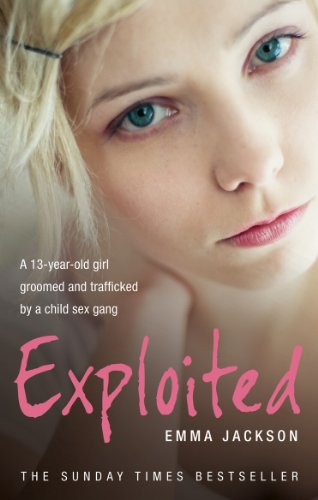 Book cover: close-up of a young woman, title “Exploited” in pink.