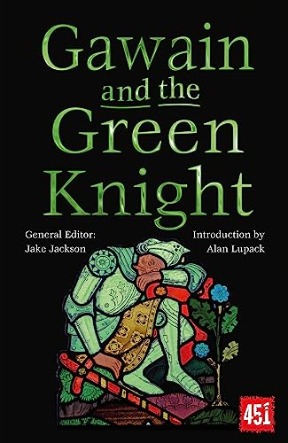 Book cover: "Gawain and the Green Knight" featuring a knight illustration.