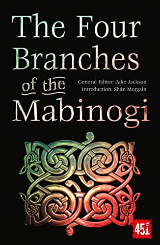 Book cover: “The Four Branches of the Mabinogi” with Celtic knotwork.