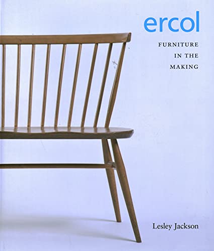 Book cover featuring a light wood Ercol chair with a blue background.