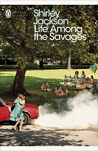 Book cover showing a woman holding a child by a smoking red car outdoors.