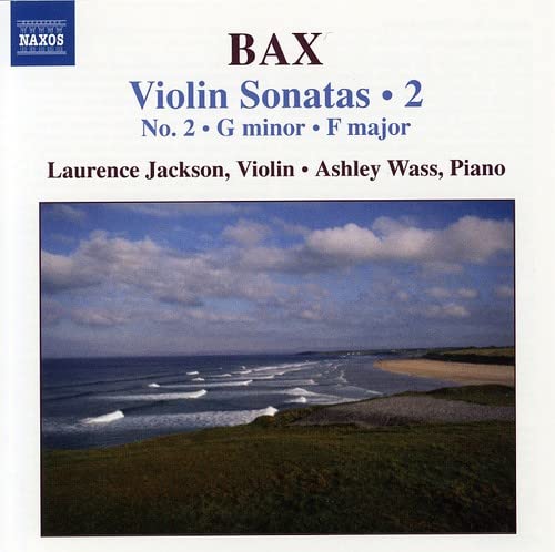 CD cover for Bax violin sonatas with coastal landscape image.