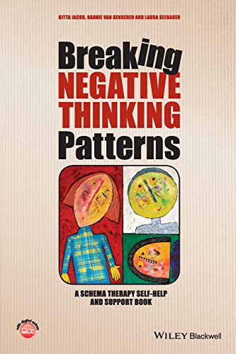 Book cover titled Breaking Negative Thinking Patterns with abstract illustrations of three faces.