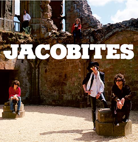 Band photo with castle ruins backdrop and large "JACOBITES" text.