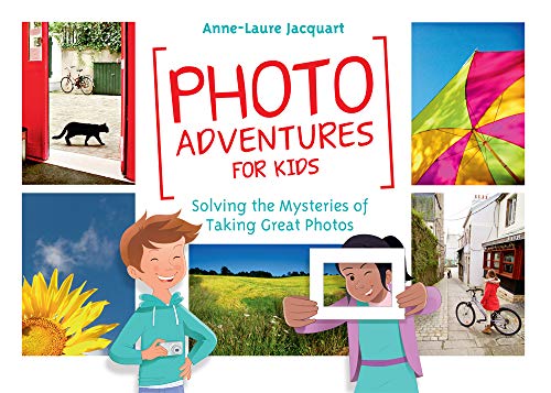 Book cover with children, colorful photos, and the title "Photo Adventures for Kids.