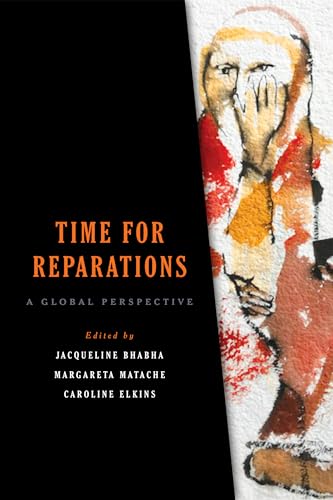 Book cover: “Time for Reparations” with a distressed portrait in red and black.