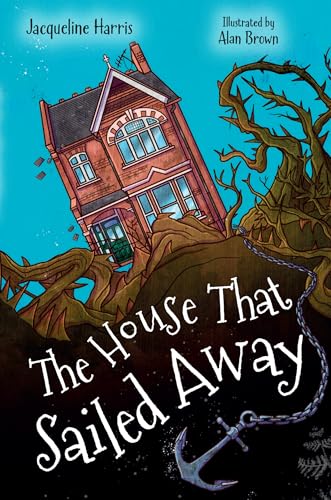 Book cover: a red house with a chimney sailing on a wave, anchor present.