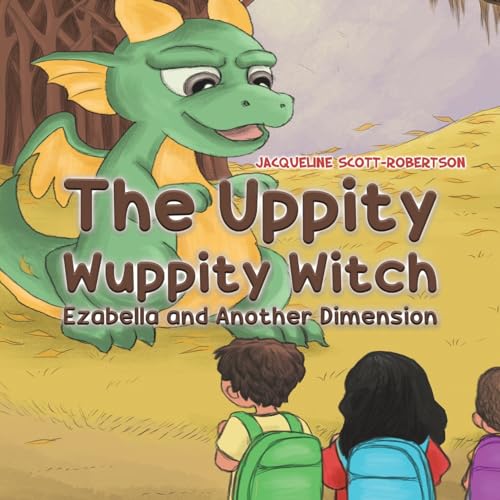 Book cover featuring a green dragon overlooking children with backpacks.