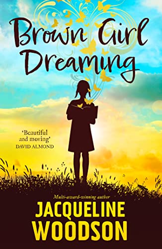 Book cover: silhouette of a girl reading against a colorful sky.
