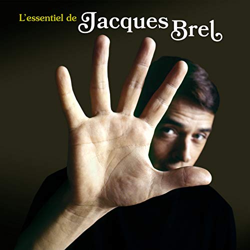 Jacques Brel album cover featuring a hand partially obscuring his face.