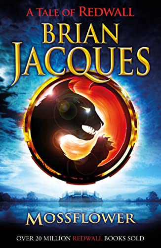 Book cover for "Mossflower" by Brian Jacques, featuring a badger silhouette.