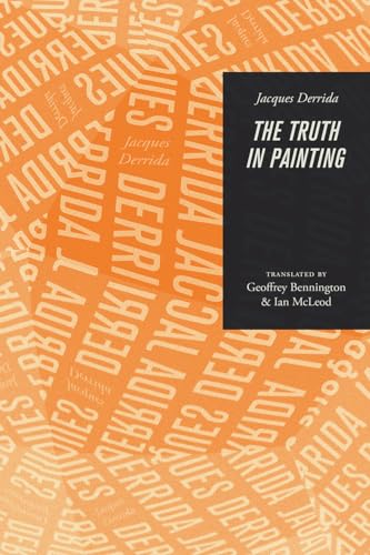 Book cover: "The Truth in Painting" by Jacques Derrida, orange background.