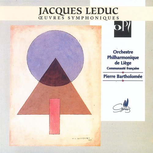 CD cover for Jacques Leduc’s symphonic works, abstract geometric design.