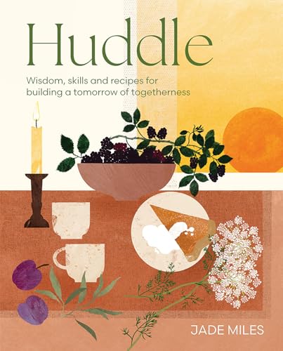 Book cover with illustrated still life of food, candle, and flowers.