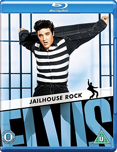 Jailhouse Rock" Blu-ray cover featuring Elvis Presley in striped prison attire.