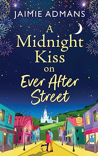 Book cover: romantic scene with a couple silhouetted against a town.