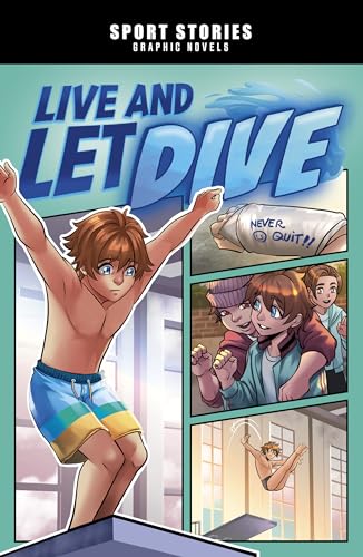 Book cover: “Live and Let Dive” graphic novel with diving scenes.